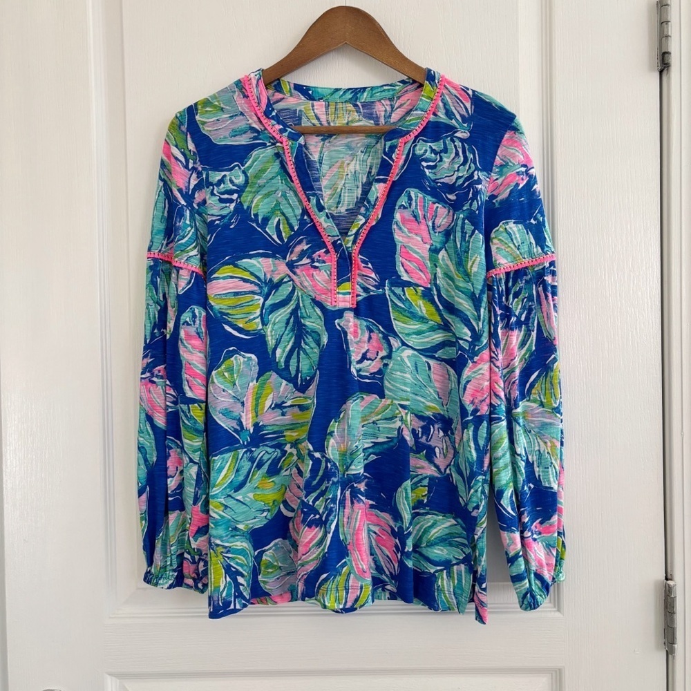 Lilly Pulitzer Casa Del Sol Kalissa Floral Tunic Top Small Summer Tropical